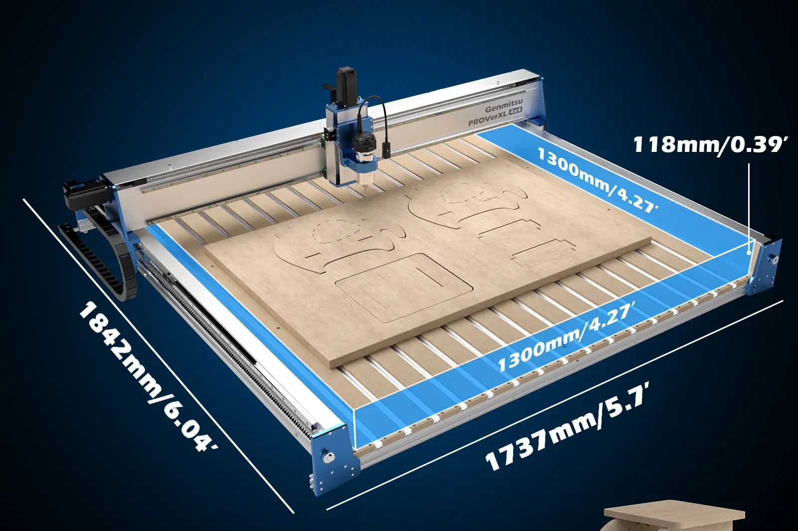 A SainSmart Genmitsu PROVerXL 4x4 CNC machine.