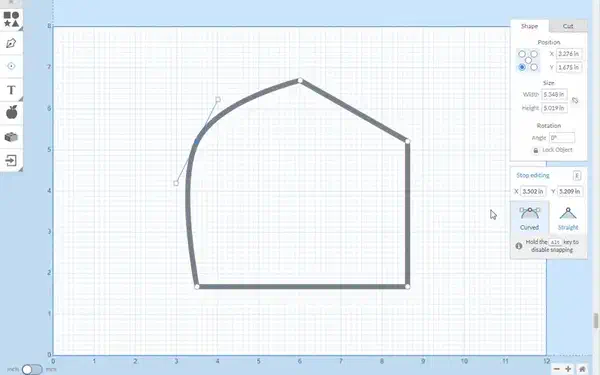 Editing vector points on a shape in Easel