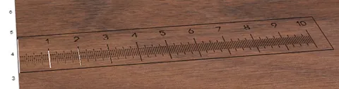 10 inch ruler with markings