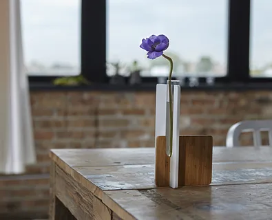 Corian and Bamboo Test Tube Vase