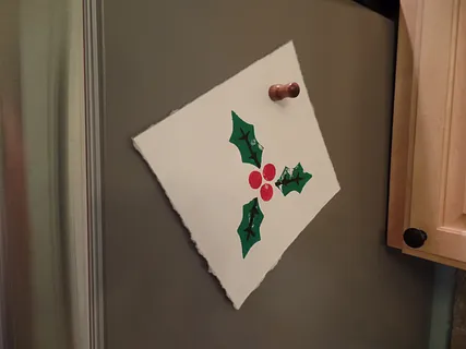 Rustic Christmas Holly Block Printing