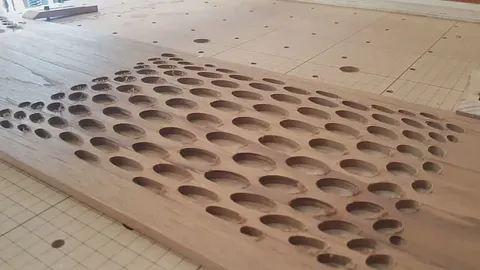 Teak Wood Light with Resin Inlay