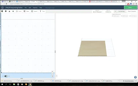 24" x 24" spoil board mounting holes