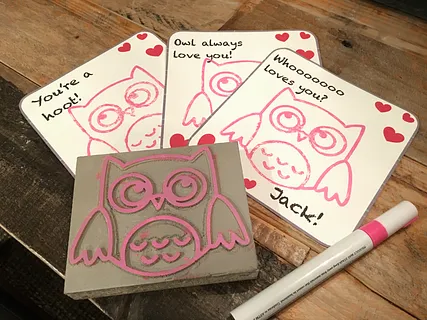 Valentine Owl Stamp