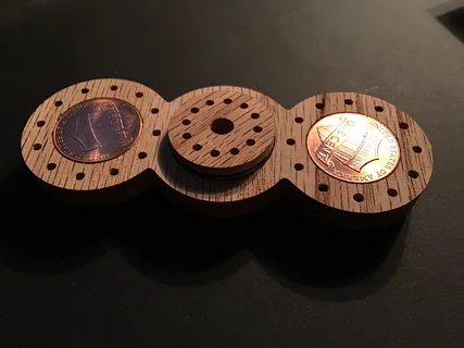 Wood Fidget Spinner with Pennies
