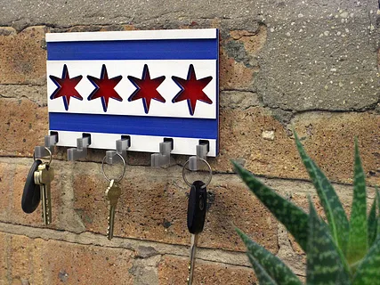 Chicago Flag Key Hook
