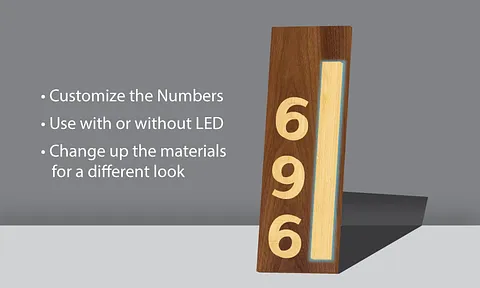 Walnut & Bamboo House Number Plaque