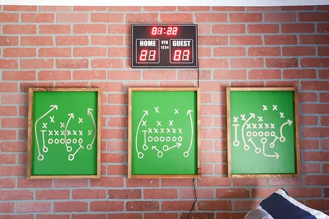 Carved Football Play Wall Art