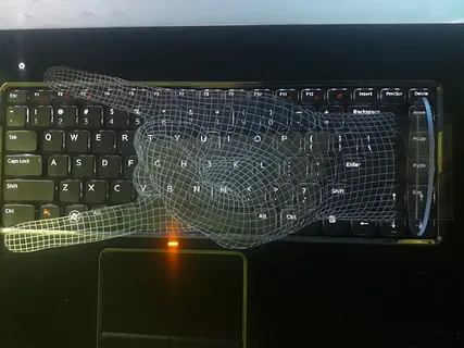 Rock hand 3d illusion vector file