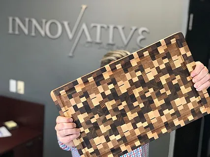 End grain cutting board juice groove