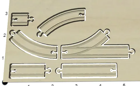 Mini Wooden Train Track 1/4 scale