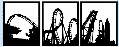 RollerCoaster Wall Art Frames Roller Coaster 