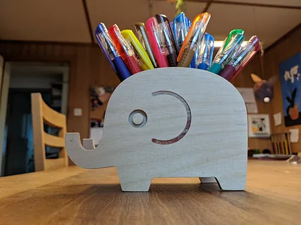 wooden pencil holder