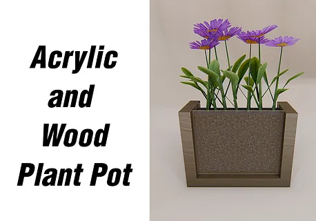 Acrylic and Wood Plant Pot