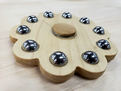 Steel Balls Fidget Spinner - Wood