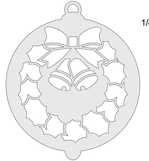 Christmas ornaments Bells and wreath