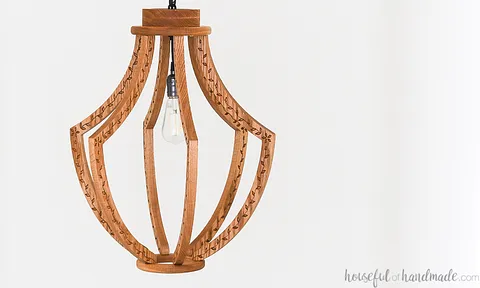 Carved Wood Light Fixture