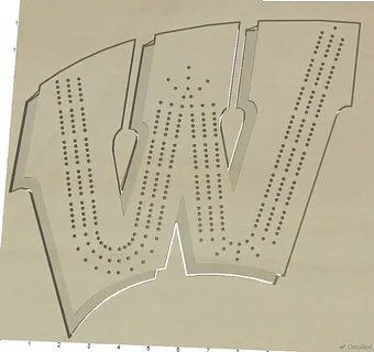 W Cribbage Board - V3
