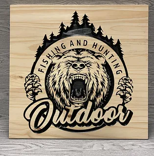 Fishing Hunting Carved Sign