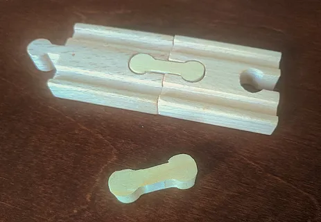 Wooden train track connector