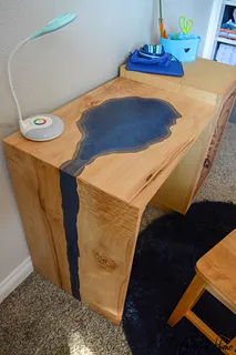 The Sunriver Desk lake and waterfall sections