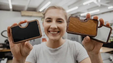Minimal EDC Wood & Leather Wallet