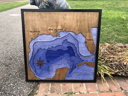 Gulf of Mexico 2D Topo Map