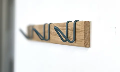 Wood and wire coat rack