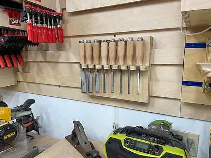 Wall Mounted Chisel Rack With Built In Stand