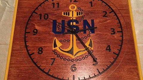 navy logo clock