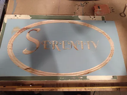 SERENITY OVAL SIGN