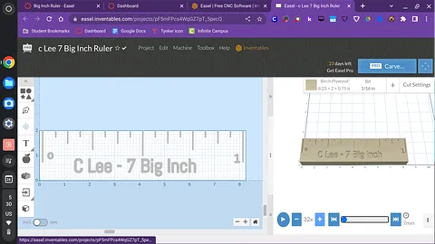 c Lee 7 Big Inch Ruler