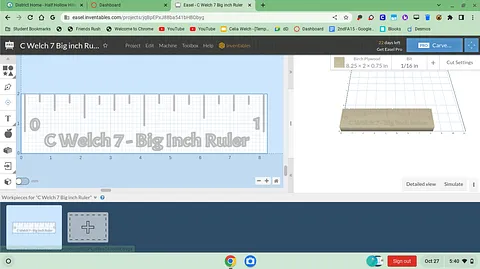C Welch 7 Big inch Ruler
