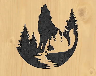 Wolf Howling Outline 