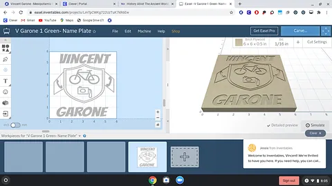 V Garone 1 Green- Name Plate