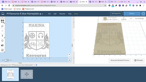 M Kavouras 6 blue Nameplate