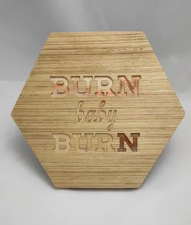 Hexagonal Trivet with quote