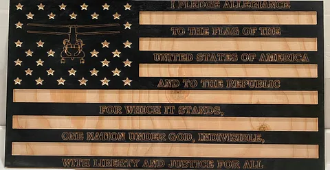 CH 47 Pledge flag whole carve