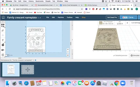 Family crescent nameplate