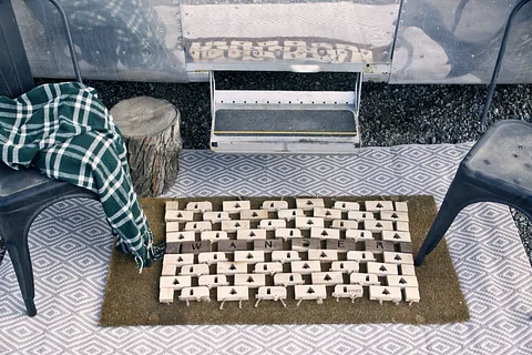 Camper Wood Welcome Mat