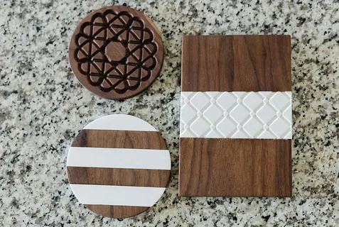 DIY Corian + Walnut Trivets
