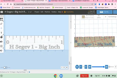 H Segev 1 Big Inch Ruler
