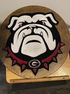 22" UGA Bulldog Round - String Art