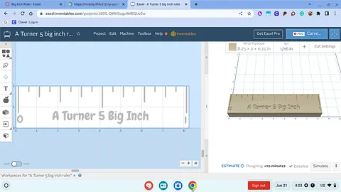 A Turner 5 big inch ruler