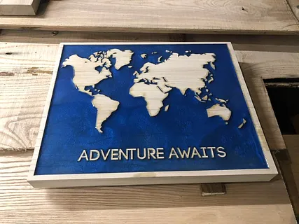 World Map w/ Epoxy