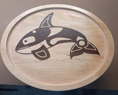 Oval Dish or Plaque with Orca
