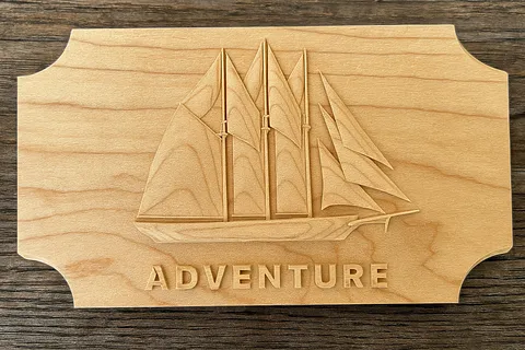 3D Boat Adventure Sign