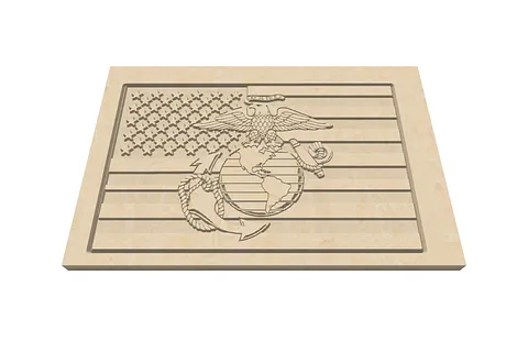 American Flag with Marine Corps Emblem