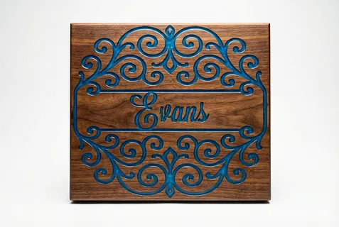 Evans Royal style monogram with Lavanderia Font